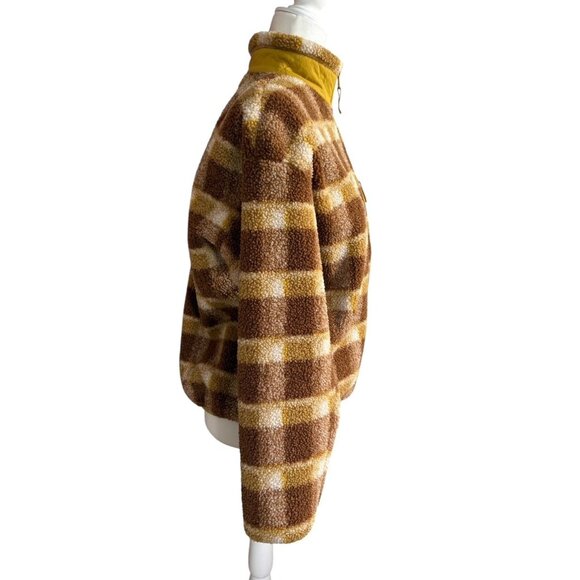 JW Anderson x Uniqlo Collab Yellow Brown Plaid Womens Fleece Jacket Extra Small - Picture 6 of 8